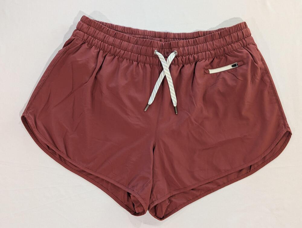 Vuori Shorts Womens L Red Running 3" Inseam Lined Elastic Waist Athletic Gym